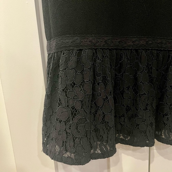 Karl Lagerfeld Paris Sheath Dress with Drop Waist and Lace Flounce w Collar - Picture 5 of 8